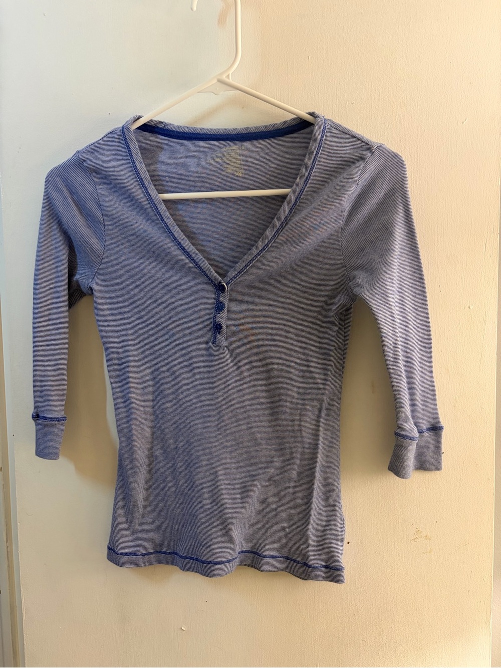 Old Navy Light Blue Henley Long Sleeve Tee